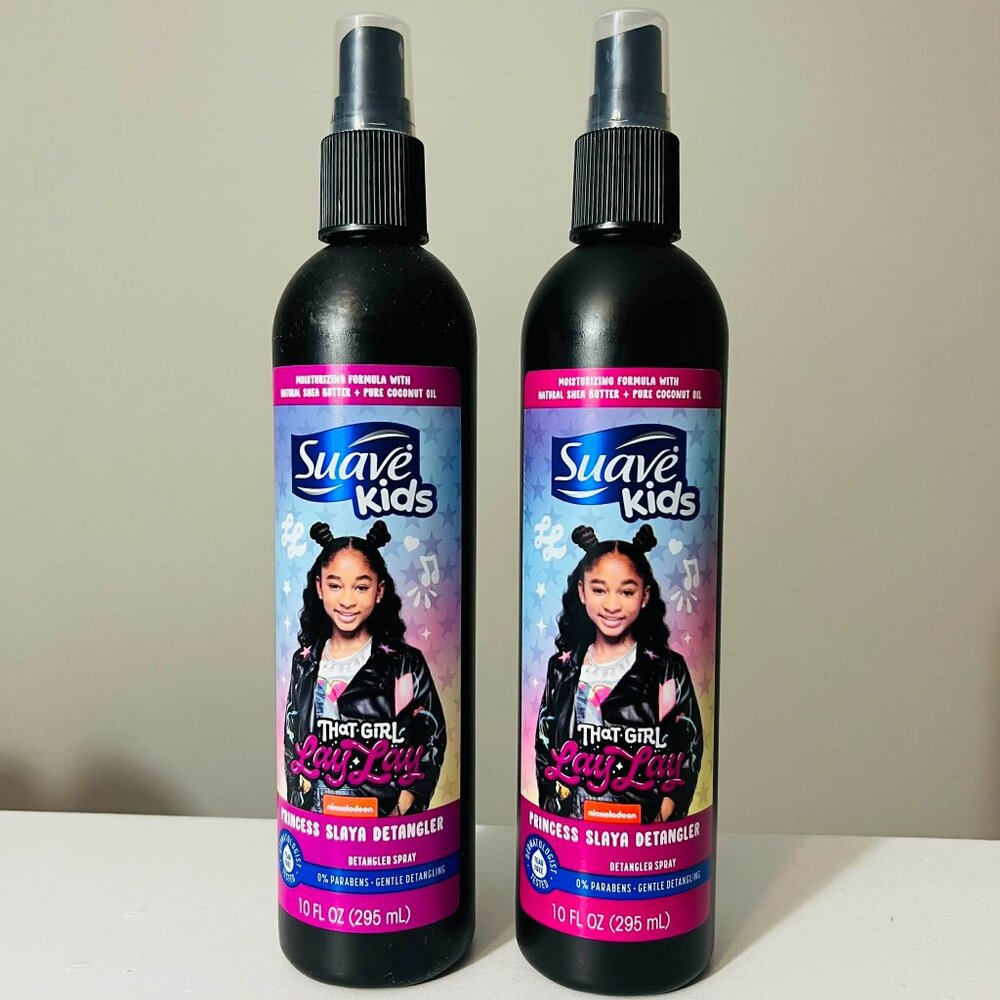 2 NEW Suave Kids Princess Slaya Detangler Spray 10 oz Shea Coconut